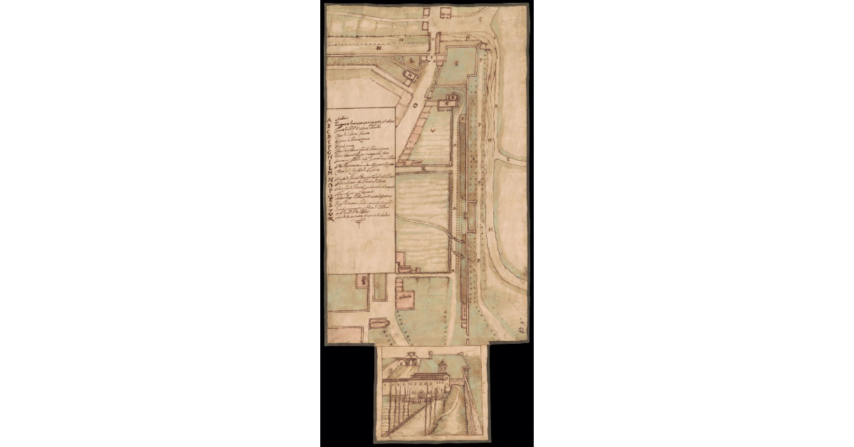 Disegno del Convento de' Padri di Monte Forcole di Pistoia, colla pianta delle adiacenze