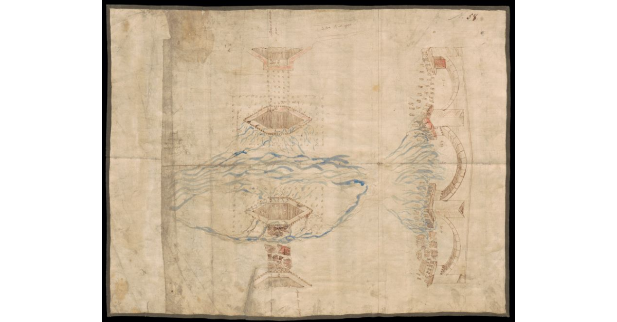 [Pianta e alzato del ponte sul fiume Elsa sulla strada Pisa-Firenze]