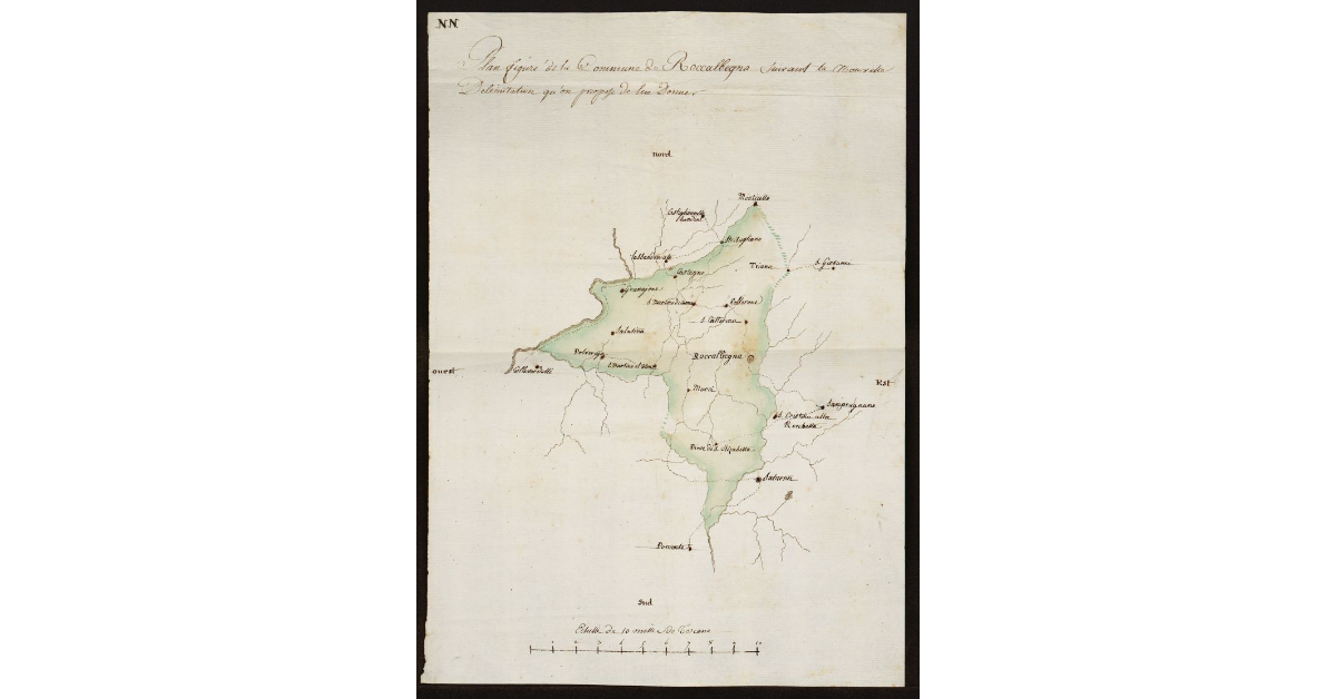 Plan figuré de la Commune de Roccalbegna servant la nouvelle delimitation qu'on propose de lui donner