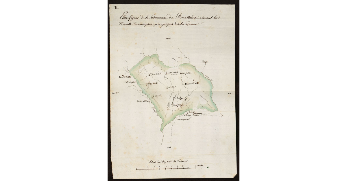 Plan figuré de la Commune de Roccastrada suivant la nouvelle circonscrition qu'on propose de lui donner
