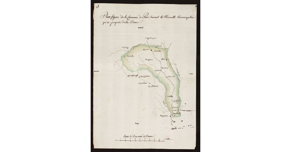 Plan figuré de la Commune de Pari suivant la nouvelle circonscription qu'on propose de lui donner