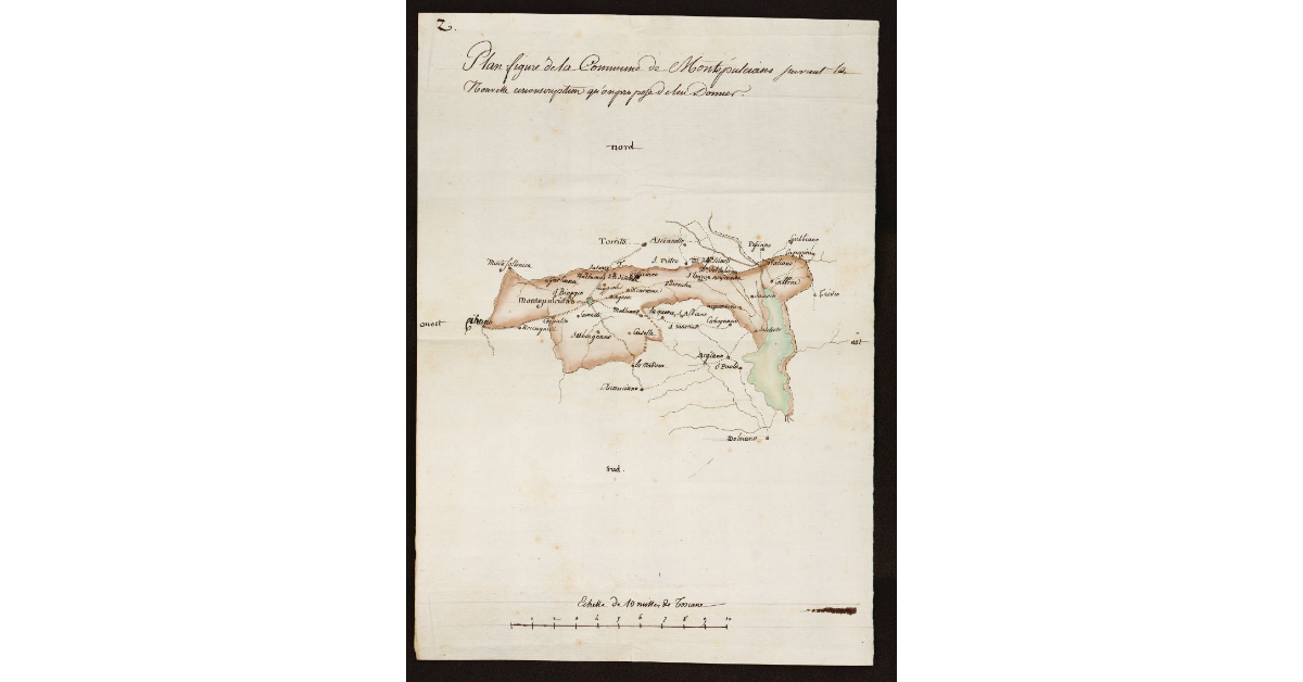 Plan figuré de la Commune de Montepulciano suivant la nouvelle circonscription qu'on propose de lui donner