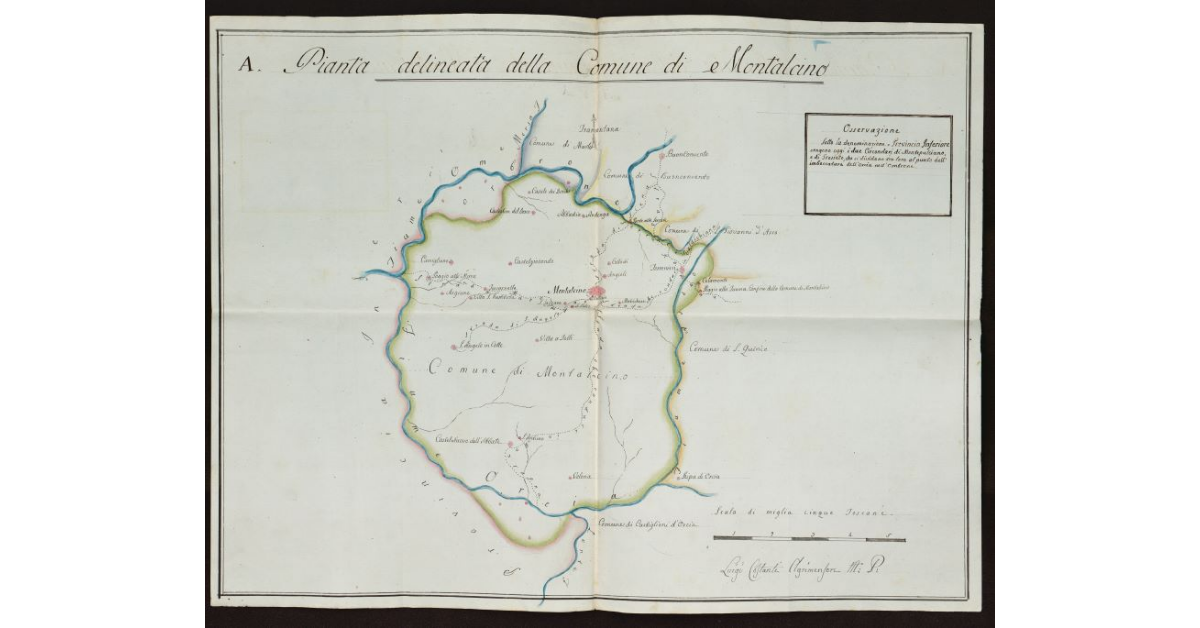 Pianta delineata della Comune di Montalcino