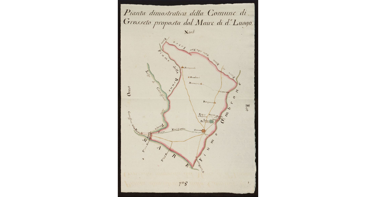 Pianta dimostrativa della Comune di Grosseto proposta dal Maire di d.o luogo