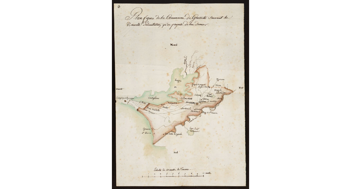 Plan figuré de la Commune de Grosseto suivant la nouvelle circonscrition qu'on propose de lui donner