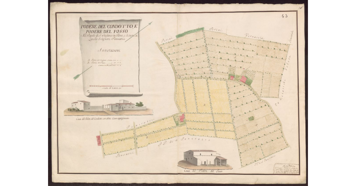 Podere del Condotto, e Podere del Fosso nel Popolo di S. Stefano in Pane e li tiene a livello il Signore Panciatichi