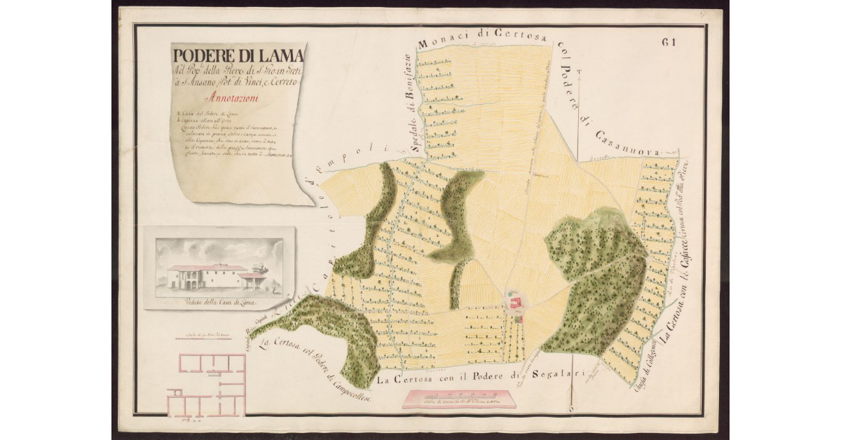 Podere di Lama nel Popolo della Pieve di S. Gio. in Greti, à S. Ansano, Potesteria di Vinci e Cerreto