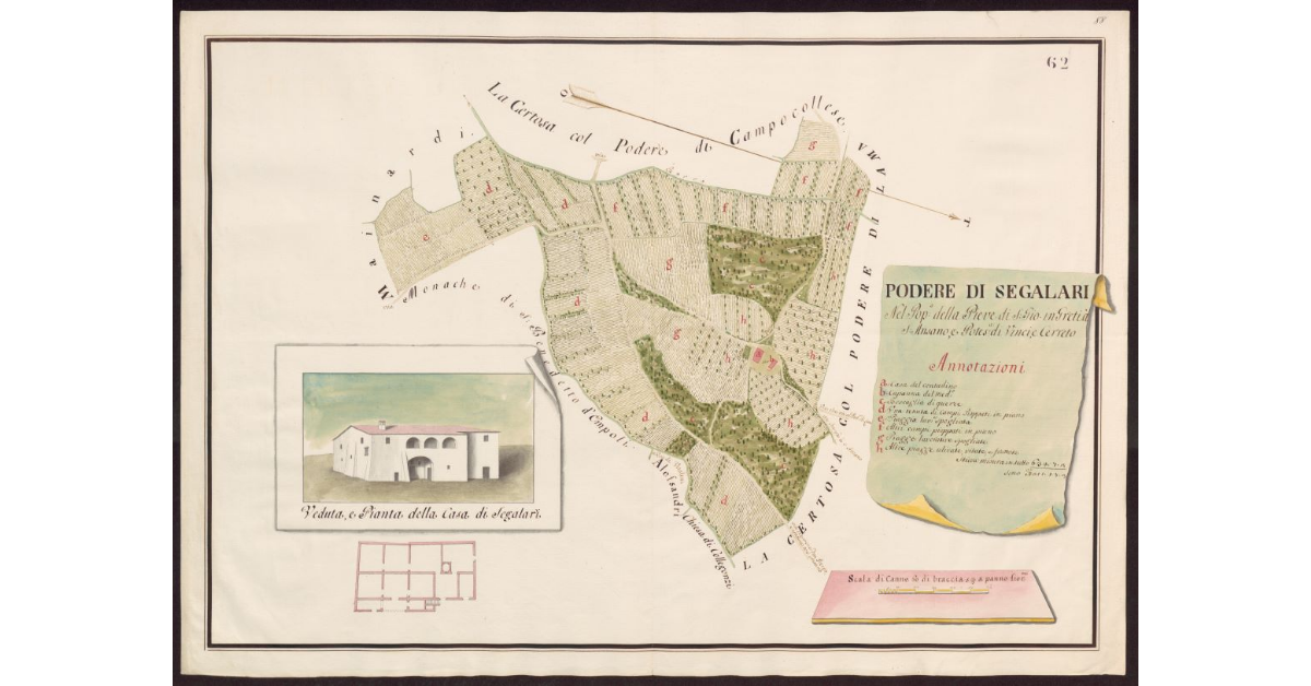 Podere di Segalari nel Popolo della Pieve di S. Gio. in Greti à S. Ansano, e Potesteria di Vinci e Cerreto