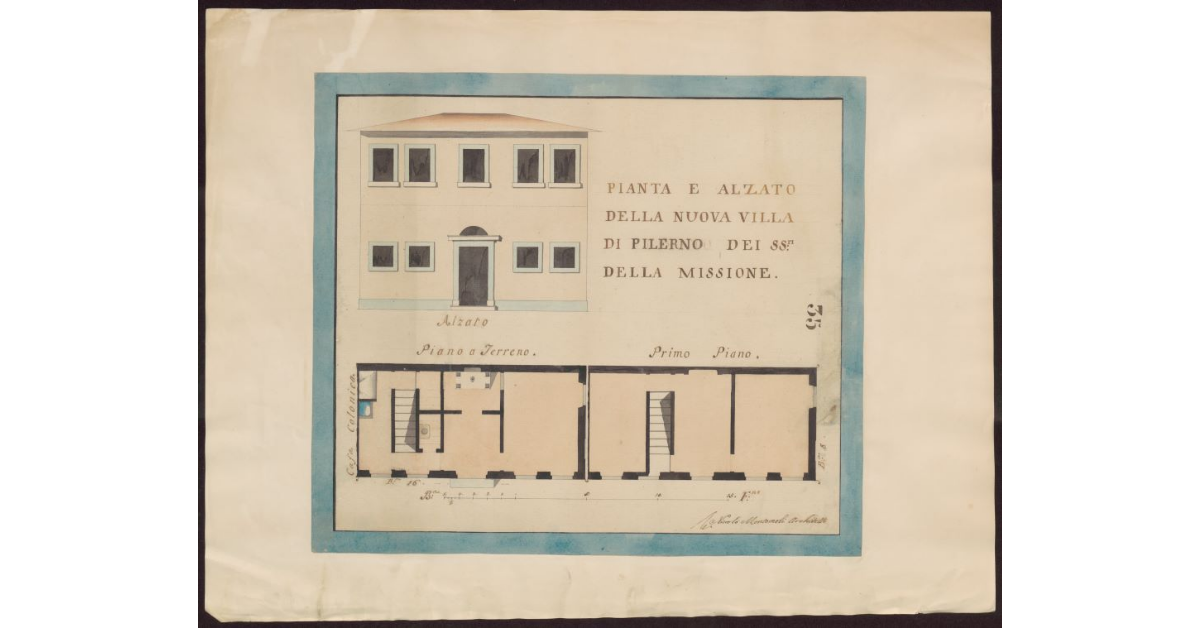 Pianta e alzato della nuova villa di Pilerno dei SS.ri della Missione [di Firenze]