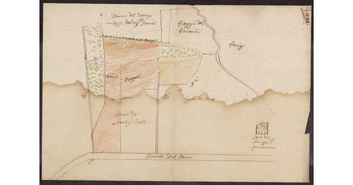 [Pianta di terreni lungo il fiume Resco]