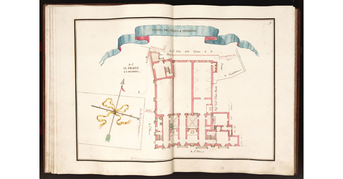 Pianta del piano terreno [del nuovo Spedale posto in Cappella di S. Jacopo in Castellare e S. Ilario]