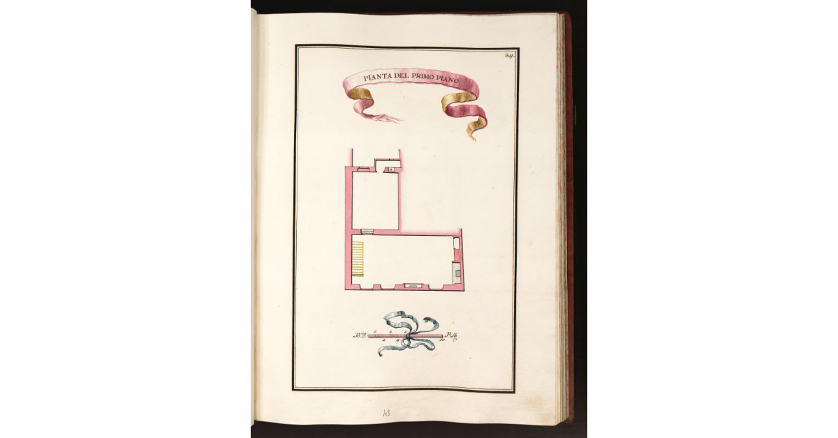 Pianta del primo piano [della Casa in Porta al Borgo posta in Cappella di S. M. Maddalena al Prato]