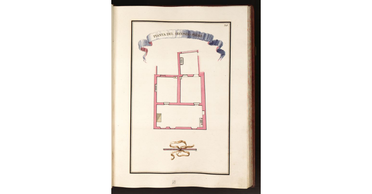 Pianta del secondo piano [della Casa in Porta al Borgo posta in Cappella di S. M. Maddalena al Prato]