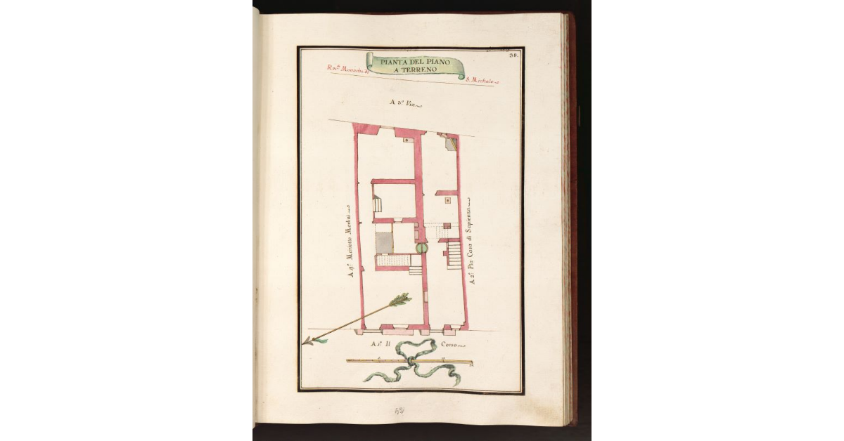 Pianta del piano a terreno [della Casa sul Corso poste in Cappella di S. Vitale luogo detto Lo Spianato]