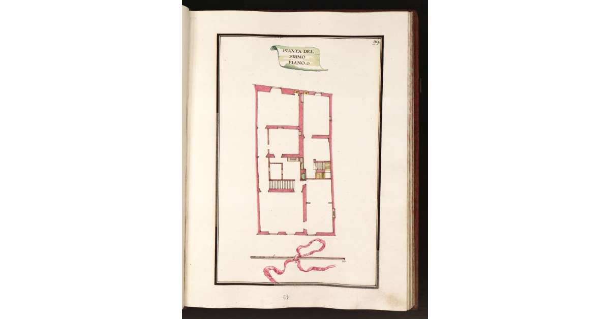 Pianta del primo piano [della Casa sul Corso poste in Cappella di S. Vitale luogo detto Lo Spianato]