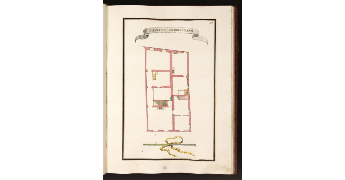 Pianta del secondo piano [della Casa sul Corso poste in Cappella di S. Vitale luogo detto Lo Spianato]