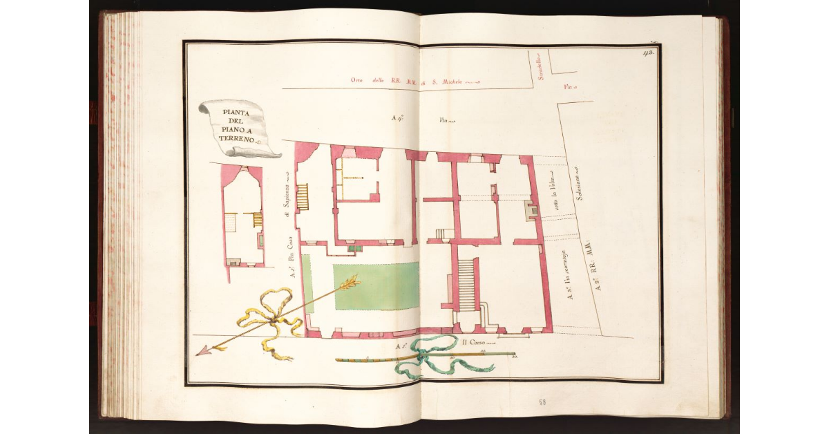 Pianta del piano a terreno [della Casa sul Corso posta in Cappella di S. Vitale luogo detto Lo Spianato]