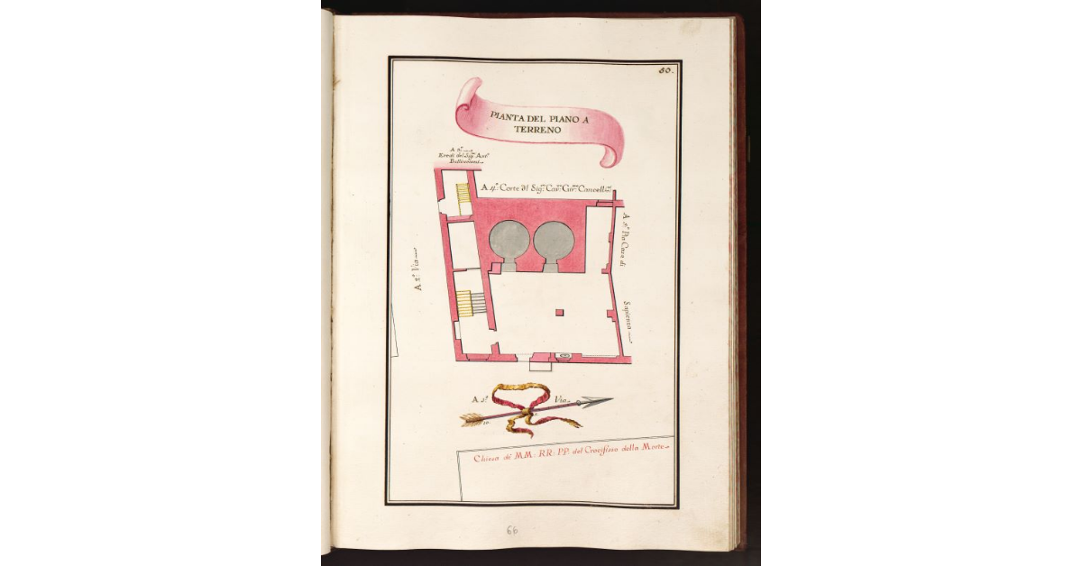 Pianta del piano a terreno [della Casa con forni dal Crocifisso della Morte posta in Cappella della Mad. dell’Umiltà luogo detto il Forno della Morte]