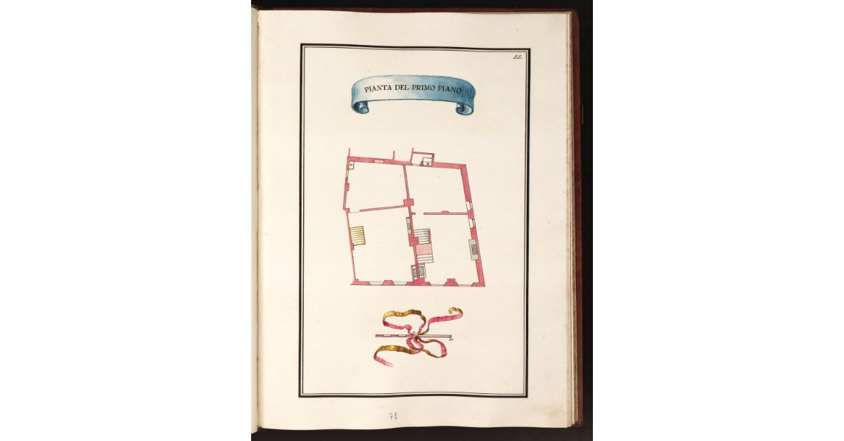 Pianta del primo piano [delle Case del Crocifisso della Morte poste in cappella della Mad. dell’Umiltà]