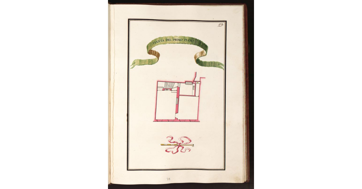 Pianta del primo piano [della Casa dal Prato a S. Domenico posta in Cappella di S. Gio Fuor Civitas]