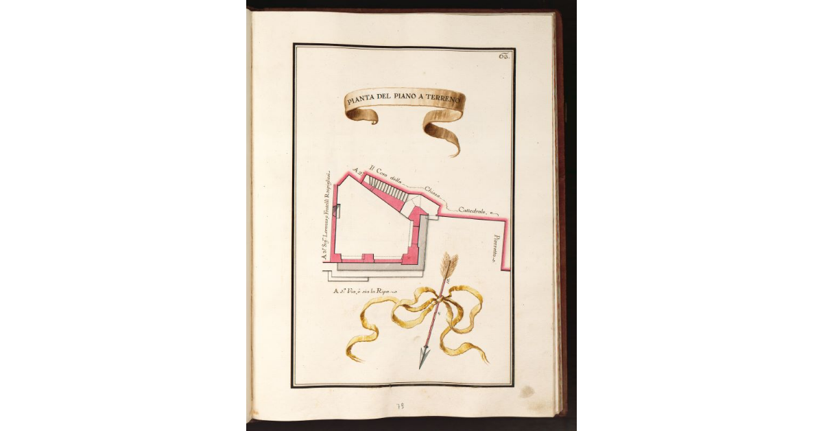 Pianta del piano a terreno [della Casa e bottega sulla ripa dal Duomo posta in Cappella di S. Zenone]