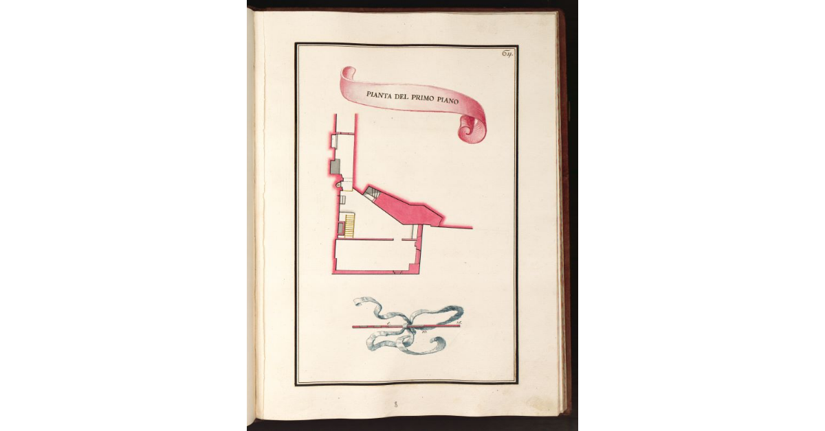 Pianta del primo piano [della Casa e bottega sulla ripa dal Duomo posta in Cappella di S. Zenone]