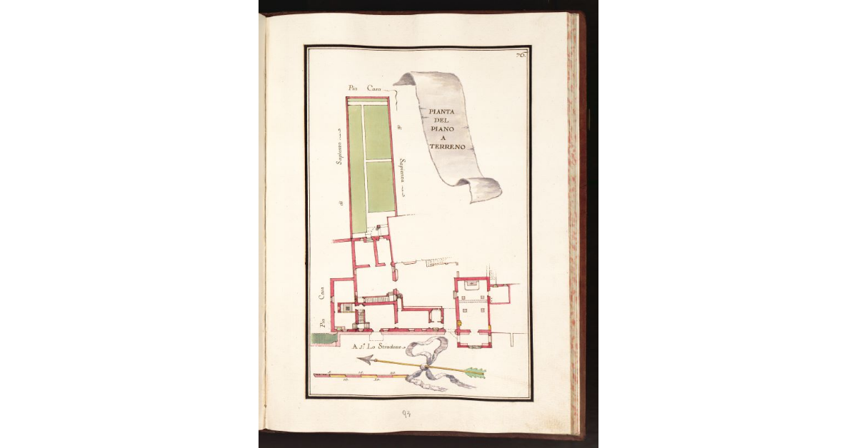 Pianta del piano a terreno [della Chiesa di S. Lucia con casa contigua posta in comune di Burgianico luogo detto in Capo di Strada]