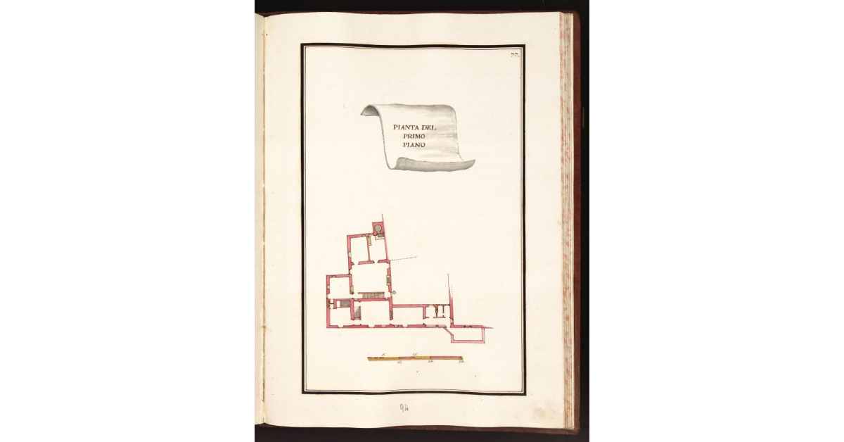 Pianta del primo piano [della Chiesa di S. Lucia con casa contigua posta in comune di Burgianico luogo detto in Capo di Strada]