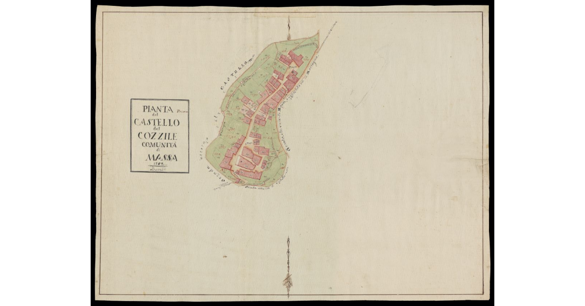 Pianta prima del Castello del Cozzile Comunità di Massa