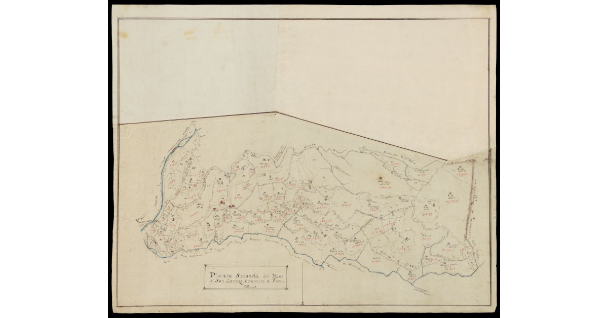 Pianta seconda del Popolo di San Lorenzo Comunità di Pescia