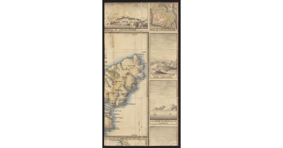 Vicariato di Portoferraio nell'isola dell'Elba. Vicariato dell'isola del Giglio. Isola di Gorgona. Posizione della costa ed isole del mare Toscano corretta con osservazioni astronomiche da Ferdinando Morozzi nel 1754