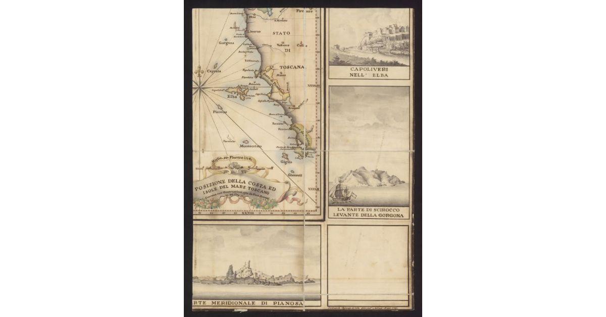 Vicariato di Portoferraio nell'isola dell'Elba. Vicariato dell'isola del Giglio. Isola di Gorgona. Posizione della costa ed isole del mare Toscano corretta con osservazioni astronomiche da Ferdinando Morozzi nel 1754
