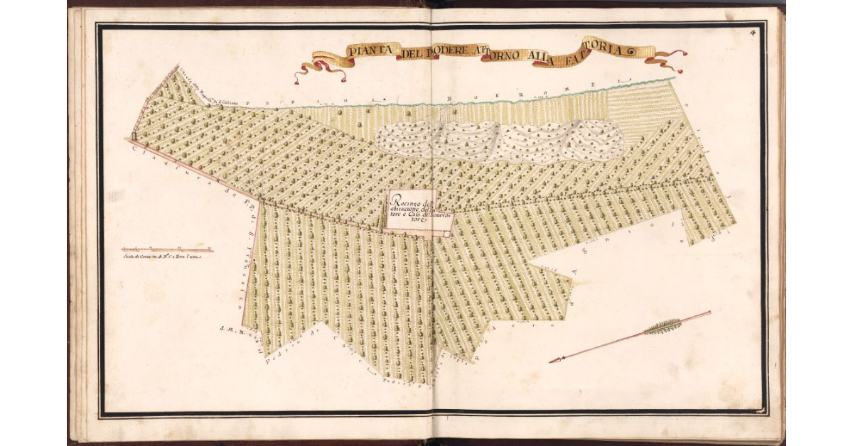 Pianta del podere attorno alla fattoria