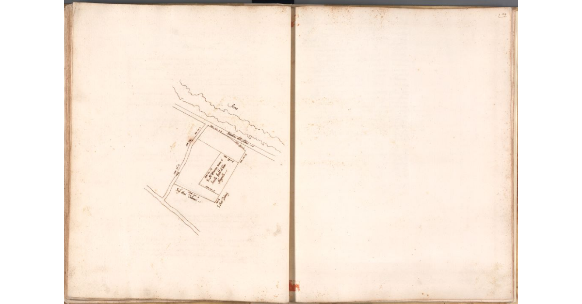 [Mappa di un pezzo di terra lungo il fiume Arno e lo Stradone degli Alberi]