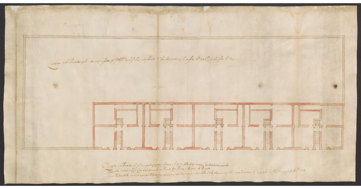 [Pianta di 5 case dell'Ill.ma religione di S. Stefano]
