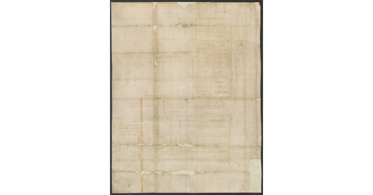 [Pianta di casa e orti nella zona fra le mura e piazza della Santissima Annunziata in Firenze]