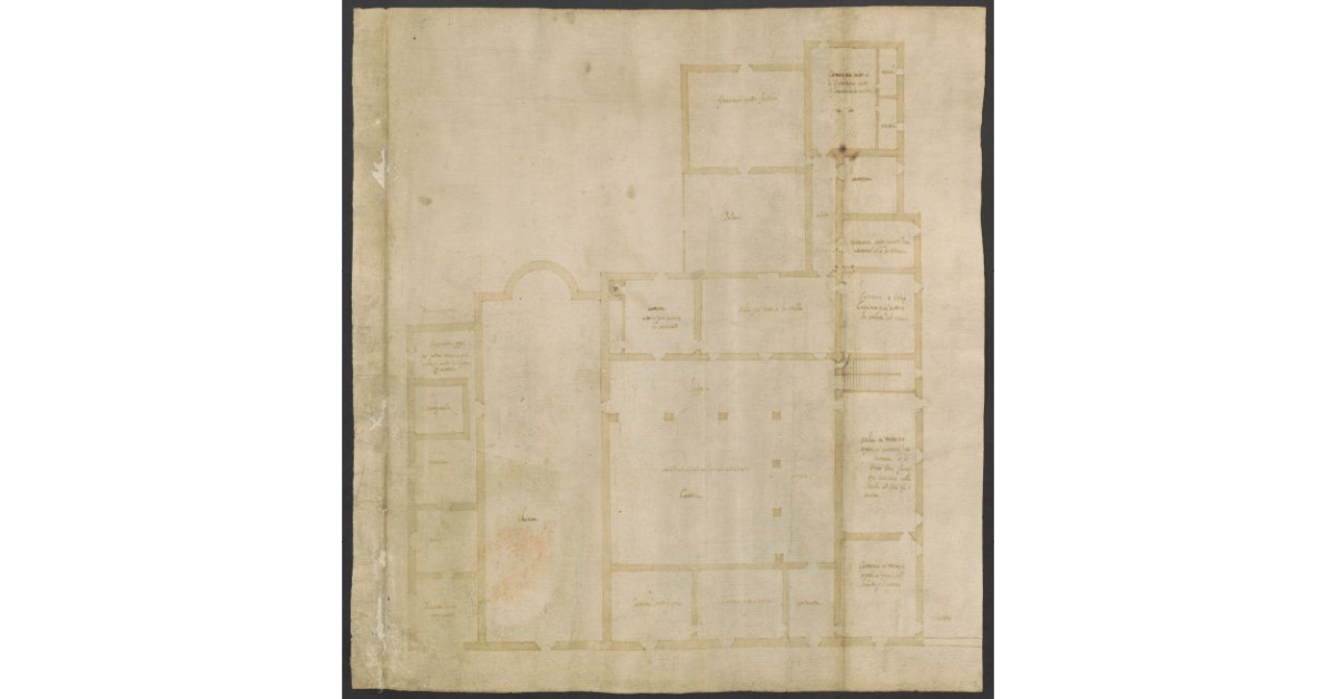 [Pianta di chiesa ed edifici adiacenti non identificati]