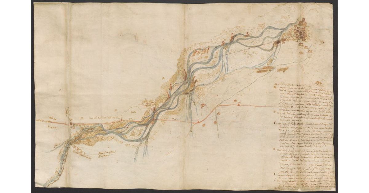 [Pianta del torrente Pescia di Collodi in prossimità del confine fra il Granducato e lo Stato di Lucca]