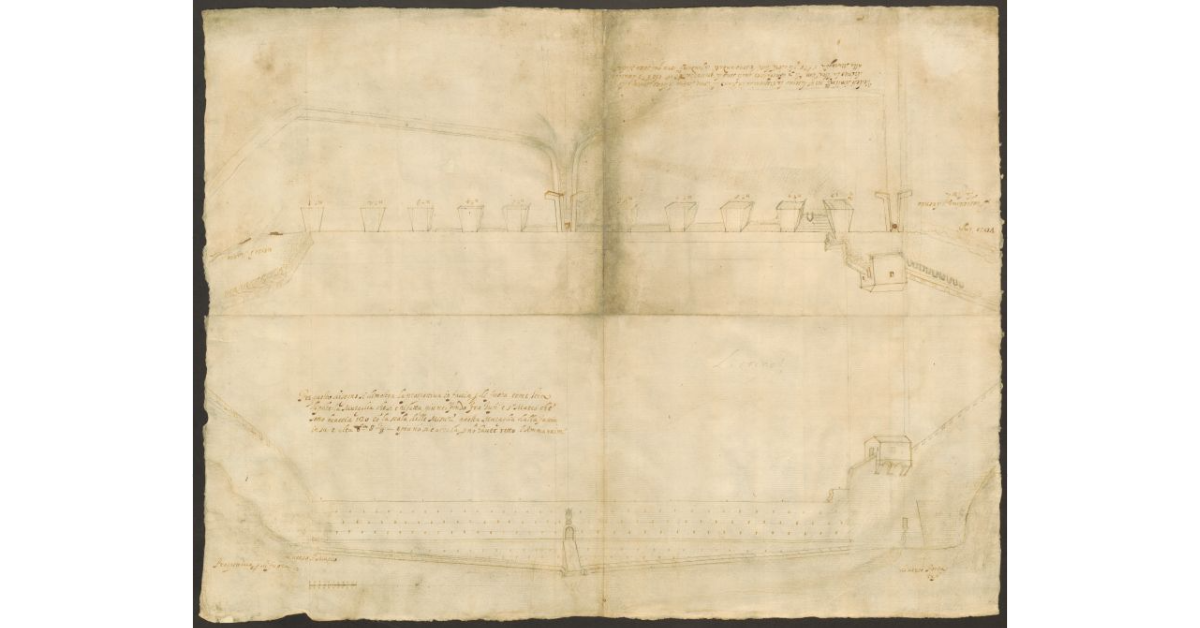 [Prospetto interno ed esterno di porzione delle mura di Siena tra Porta S. Marco e Porta Tufi]