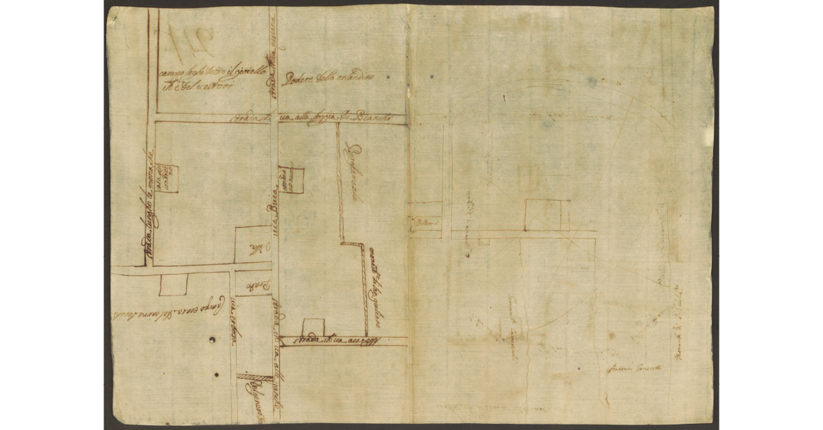 [Pianta di alcuni terreni posti sulla collina di Careggi]