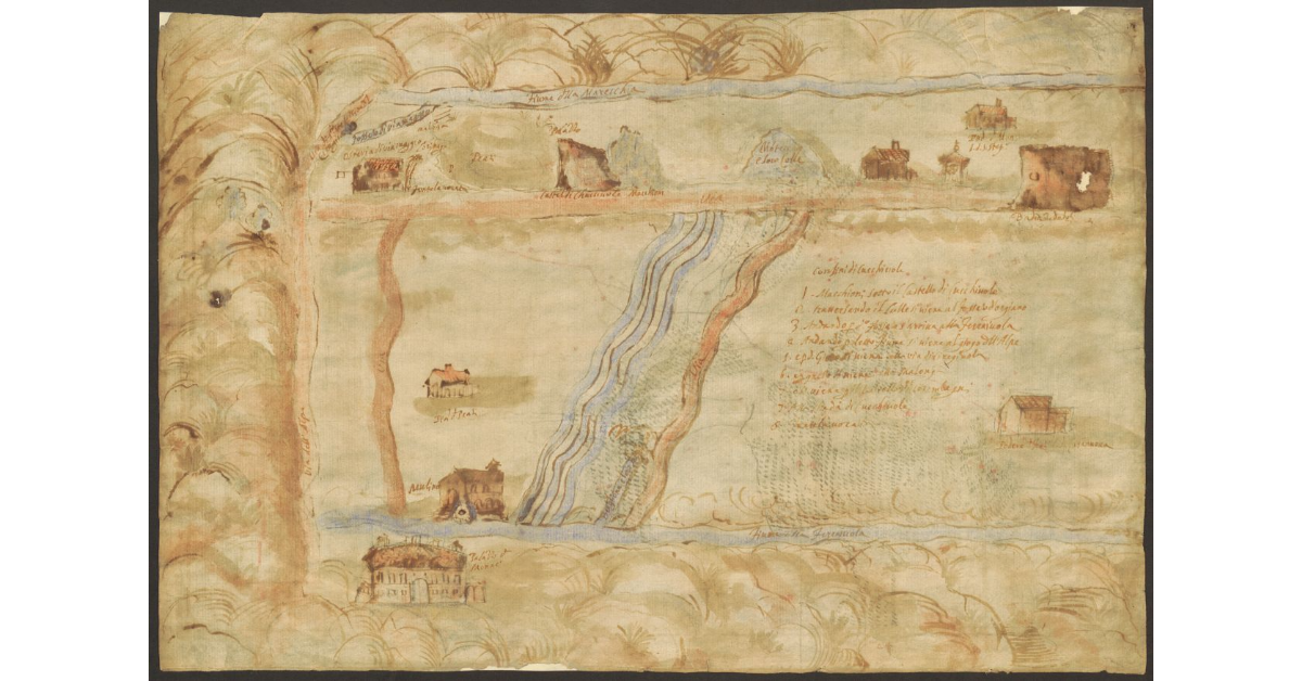 [Pianta del territorio compreso fra il fiume Marecchia e il fiume della Ferraiuola]