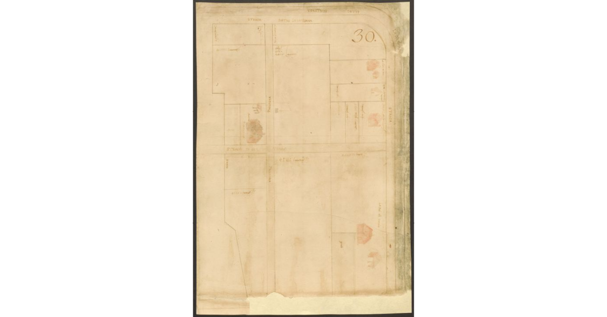 [Pianta di alcuni terreni posti lungo il torrente Gagliana]