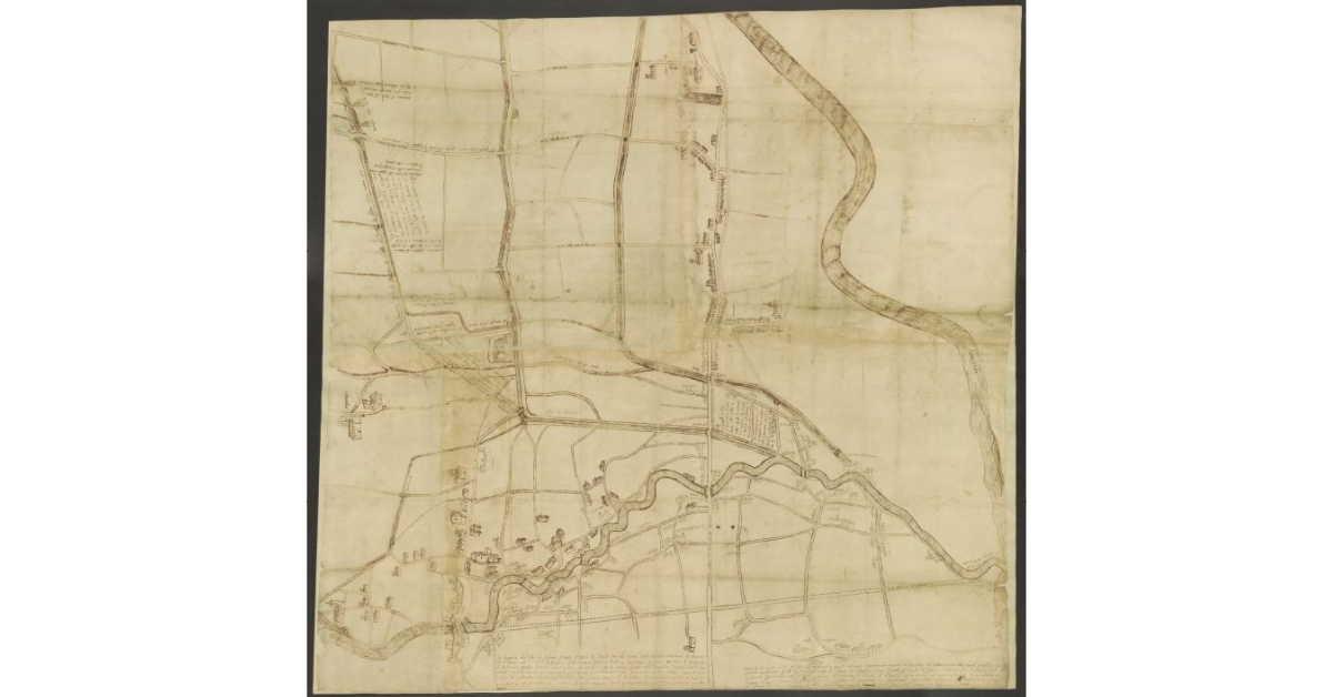 [Carta zona a nord dell'Arno da Signa a Campi Bisenzio e S. Donnini con vari fossi da farsi...]