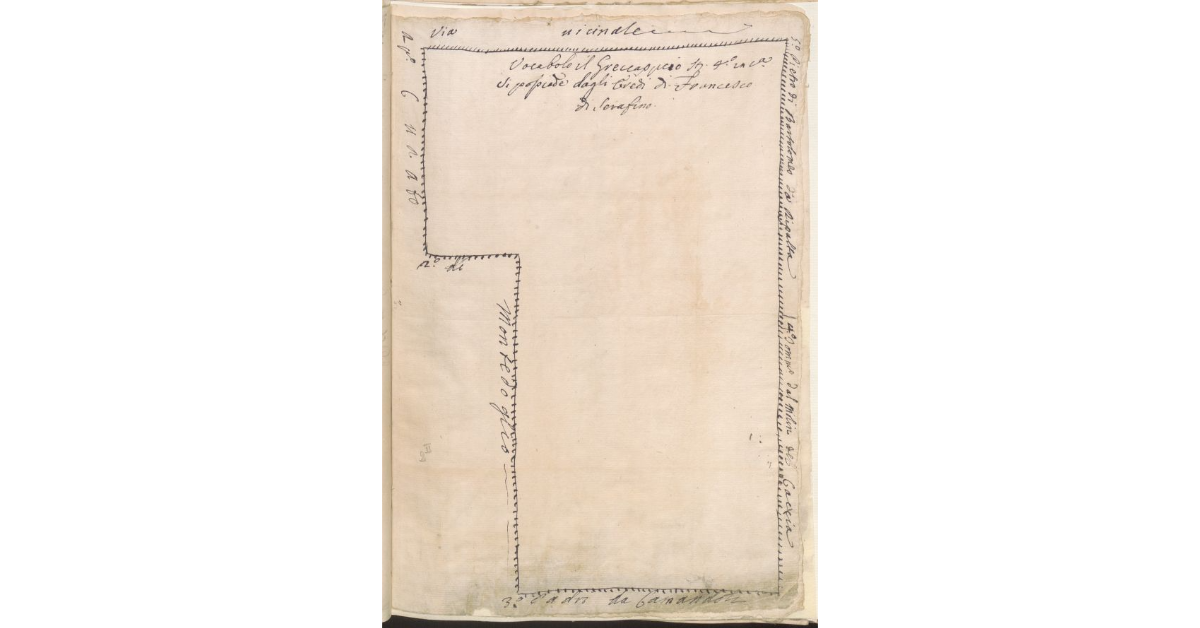 [Pianta di un appezzamento di terreno concesso a livello dal Magistrato del Bigallo]