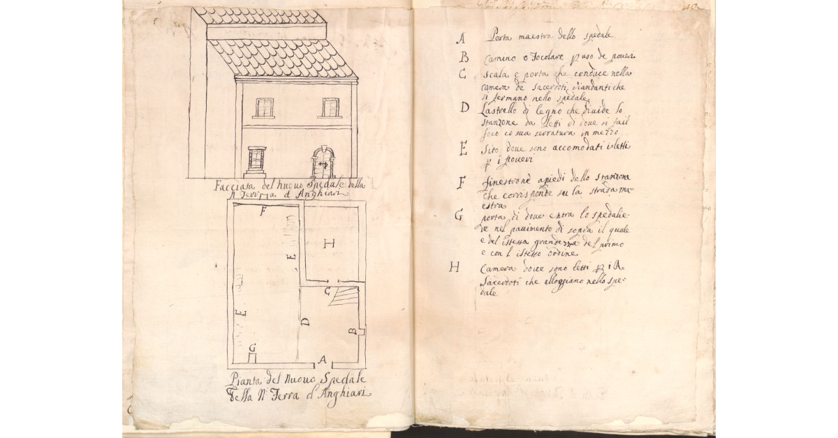 [Facciata e pianta del nuovo Spedale della Terra d'Anghiari]