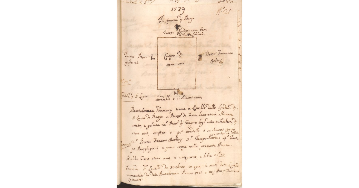 [Appezzamento di terreno concesso a livello a Bartolomeo Vannucci dallo Spedale di S. Lucia di Barga]