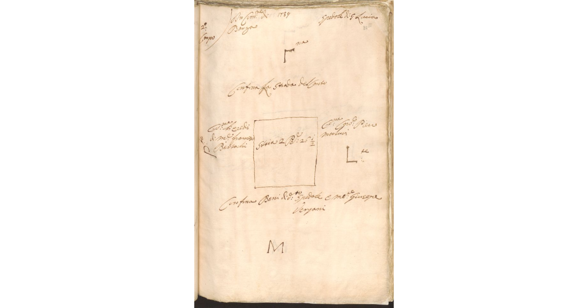 [Appezzamento di terreno appartenete allo Spedale di S. Lucia di Barga concesso a livello a Jacopo di Cristofano Nardini]