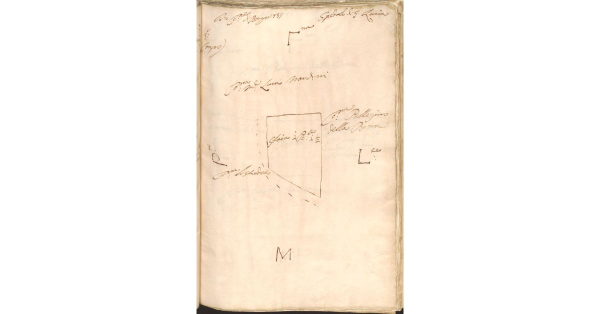 [Appezzamento di terreno appartenete allo Spedale di S. Lucia di Barga concesso a livello a Jacopo di Cristofano Nardini]