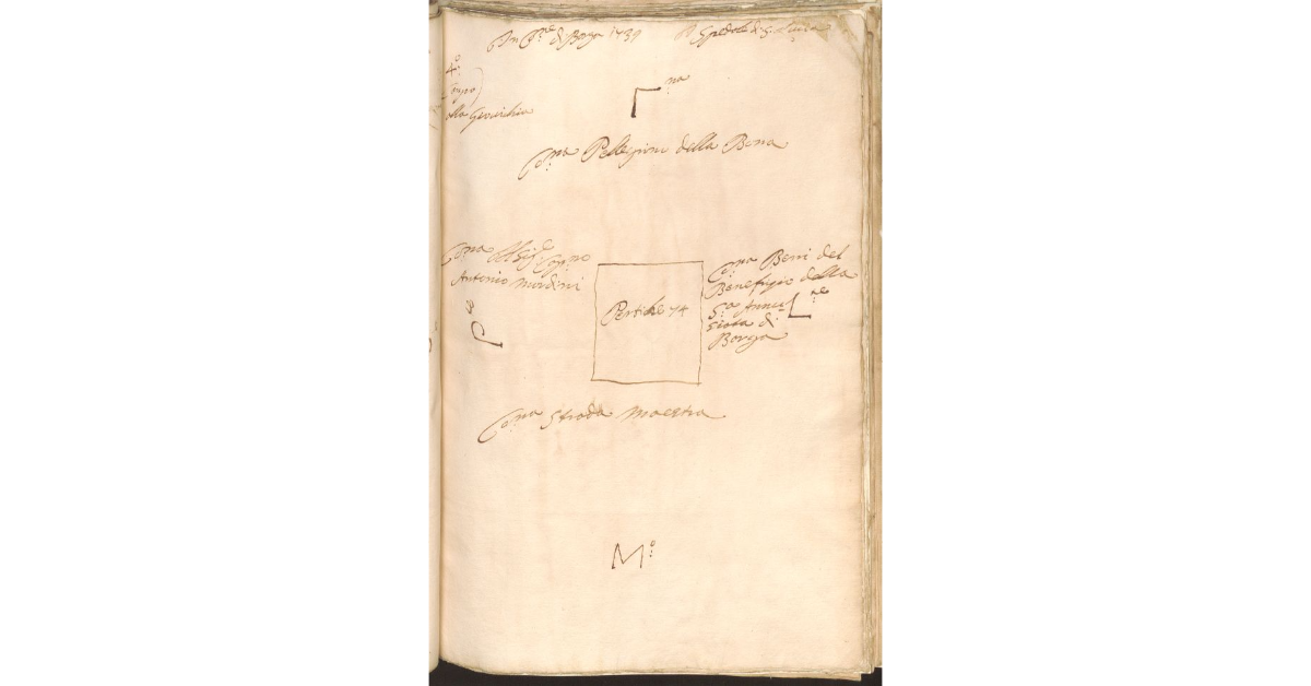 [Appezzamento di terreno appartenete allo Spedale di S. Lucia di Barga concesso a livello a Jacopo di Cristofano Nardini]