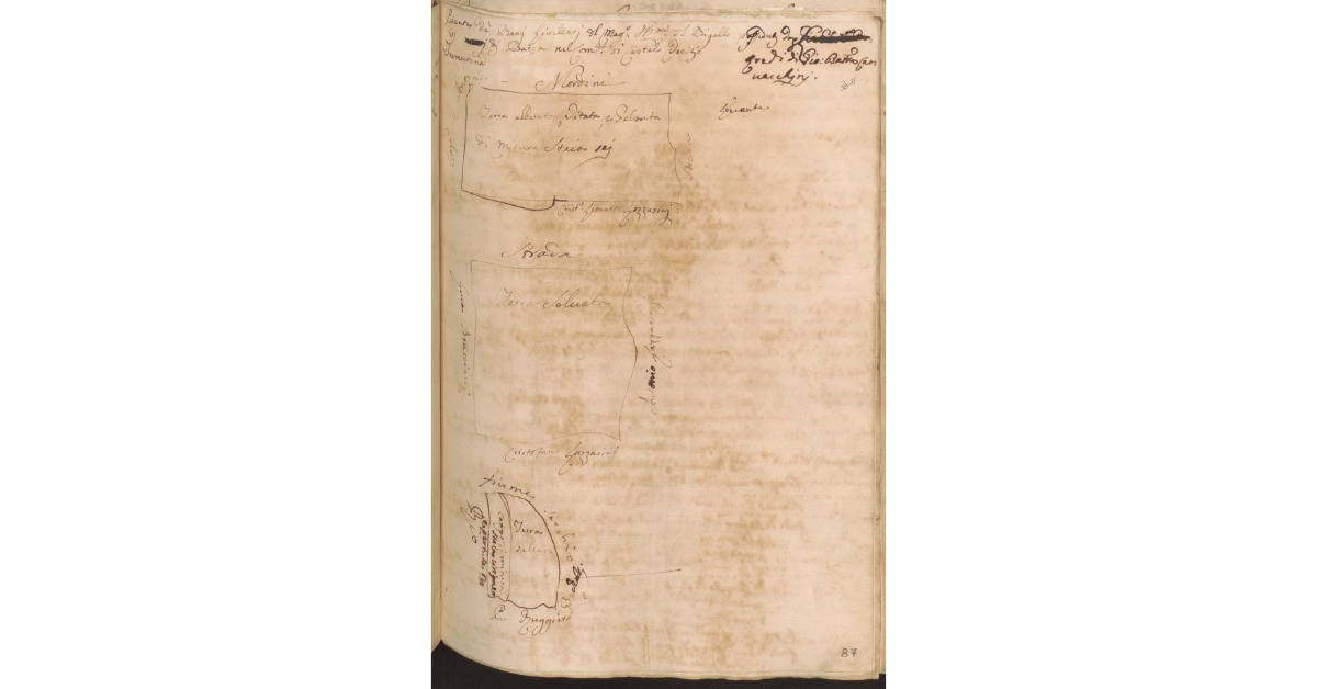 [Appezzamenti di terreno appartenenti allo Spedale di S. Lucia di Barga e concessi a livello agli eredi di Giovan Battista Carnesecchi]